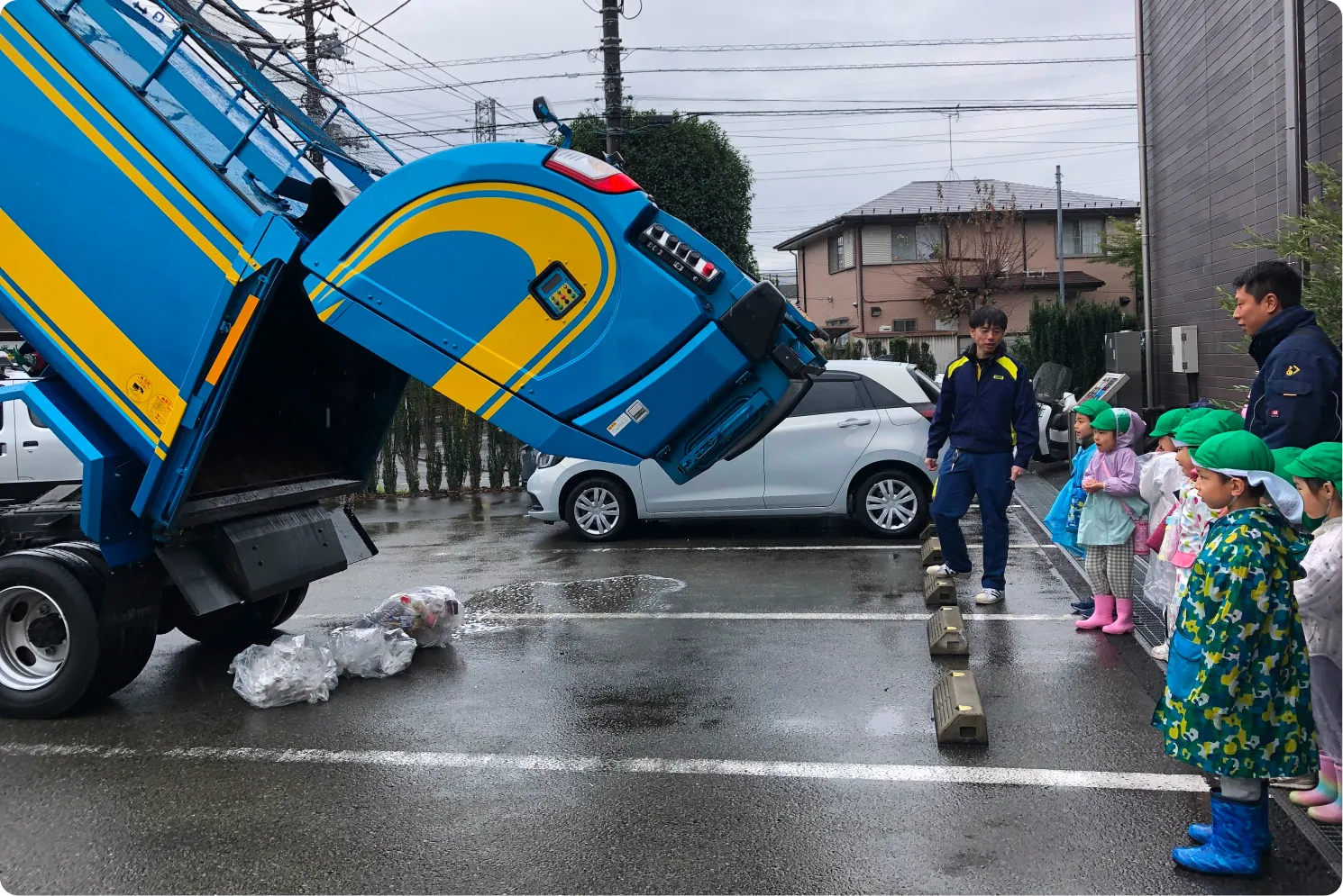 調布清掃の見学風景