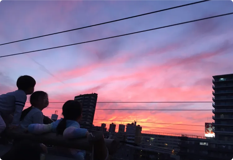 保護者とのお迎え風景